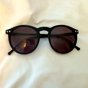 Black on Black Round Sunglasses with Silver Stars by Wildfox.